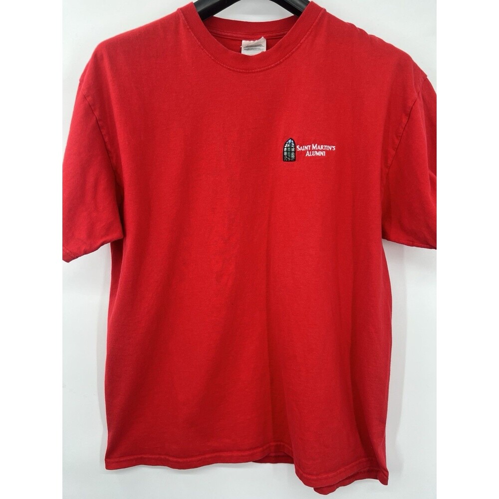Vintage saint martins college T-shirt red XL alumni men's cotton top